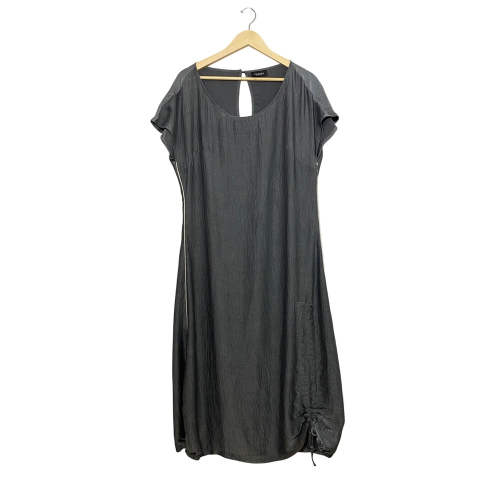 NOR Denmark Metallic Grey Ruched Drawstring Side Dress Women's‎ Size 4